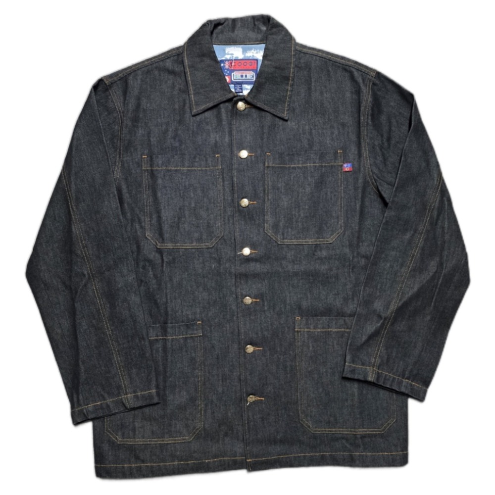 Coogi Australia Down Under Mens XL Vintage Y2K Black Denim Jean Jacket